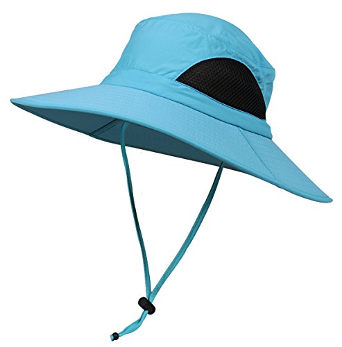 YR.Lover.Outdoor Boonie Men and Women's Hat Sun Protection Waterproof Cap for Safari Fishing Hunting Bucket Hat - color: Blue