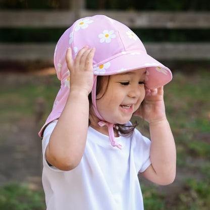 JAN & JUL Baby Sun-Hat with Neck Flap for Swimming - color: Pink Daisy, size: 0-3 Months