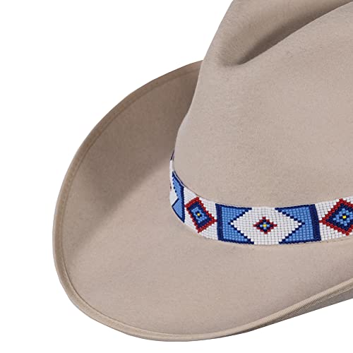Outback Trading 13216 Unisex Roswell UPF 50 Water-Resistant Wire Brim Western-Style Wool Hat - color: Bone, size: Large