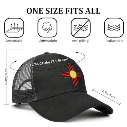 Embroidered State Flag Trucker Hat Mesh Adjustable Snapback Baseball Cap for Men Women - color: New Mexico-1