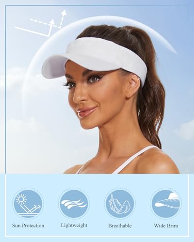 Century Star Visors for Women Mens Sun Visor Hats Sports Outdoor Tennis Running Adjustable Beach Cap Sun Protection - color: Z Black& White