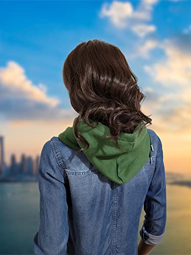 Unisex Sporty Snood Hat with drawstring Hood Scarf Neck Warmer Winter Balaclava Hood - color: Dark Green