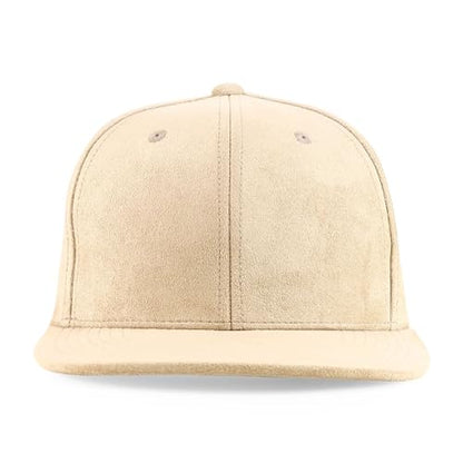 Trendy Apparel Shop Plain Suede Flat Bill Snapback Cap - color: Stone