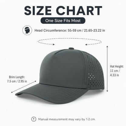 Quick Dry Baseball Cap Waterproof Snapback Trucker Golf Hat for Men Women - color: Dark Gray