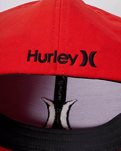 Hurley Mens Baseball Cap Curved Brim Moisture Wicking Flexfit Fitted Hats - color: Chile Red, size: Small-Medium