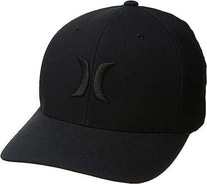 Hurley Mens Baseball Cap Moisture Wicking Flexfit Fitted Hat for Men - color: Black, size: Small-Medium