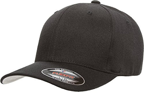 Flexfit Mens Flexfit Wool Blend Hat - color: Black, size: Large-X-Large