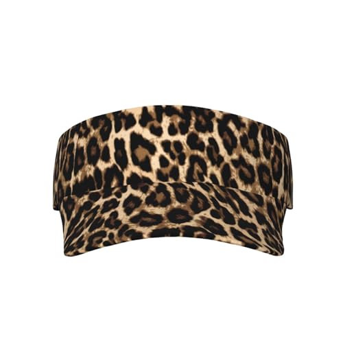 Sports Sun Visor Hats Adjustable Men Women Lightweight Packable Cooling Empty Top Visor Hat for Running, Tennis, Golf - color: Leopard Cheetah Print, size: 1-2