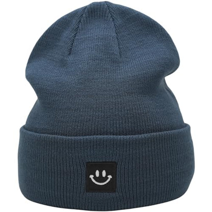 55cube Unisex Winter Beanie Hats Warm Thick Knit Cuffed Skullcaps - color: Dark Blue Green