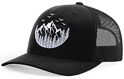 HORN GEAR Trucker Hat - Mountain Hat Edition - color: Black/Black