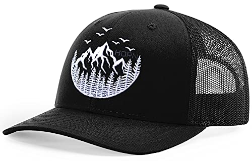 HORN GEAR Trucker Hat - Mountain Hat Edition - color: Black/Black
