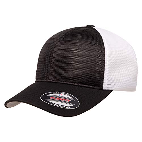 Flexfit Men's 360 Omnimesh Cap - color: Black/White, size: Large-X-Large