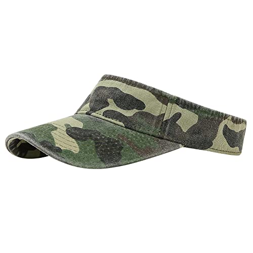 Sport Sun Visor Hats Cotton Ball Caps Empty Top Baseball Sun Cap for Men Women - color: Camo-beige