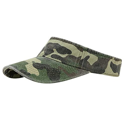 Sport Sun Visor Hats Cotton Ball Caps Empty Top Baseball Sun Cap for Men Women - color: Camo-beige