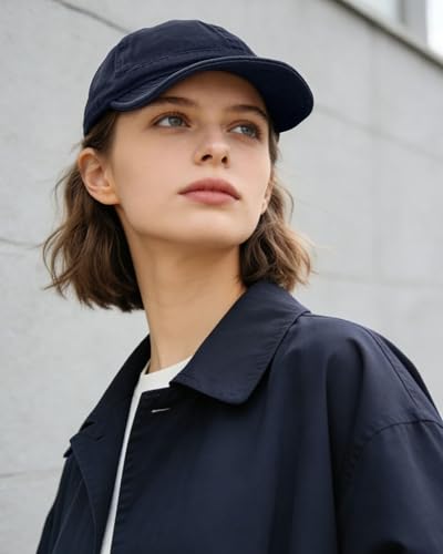 CLAPE Short Brim Hats for Men, Low Profile Soft Cotton Unstructured Dad Hat - color: Dy06-navy