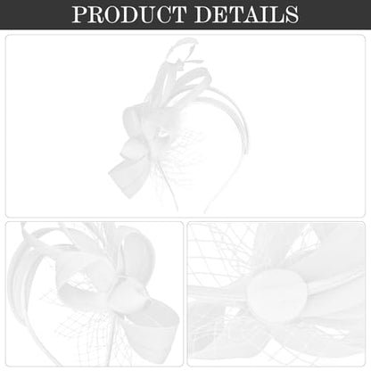 Fascinators Hats for Women, Fascinator Headband Tea Party Hat - color: White