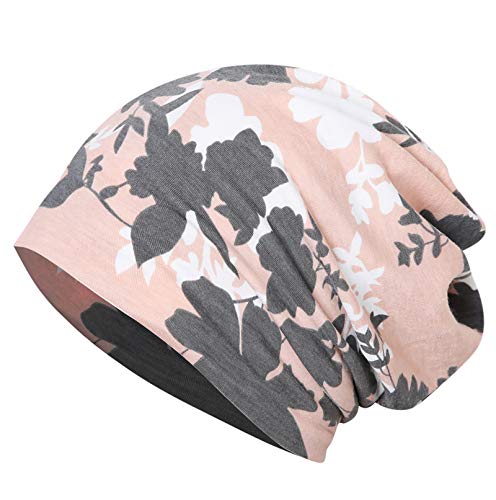 JarseHera Womens Slouchy Beanie Soft Chemo Headwear Breathable Cancer Caps - color: 1 Pair,flower Style A-pink