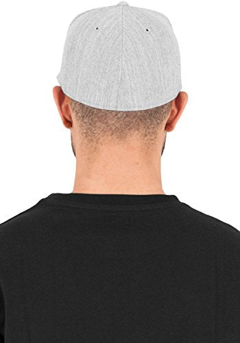 Flexfit Mens Premium 210 Fitted - color: Heather Grey, size: Small-Medium