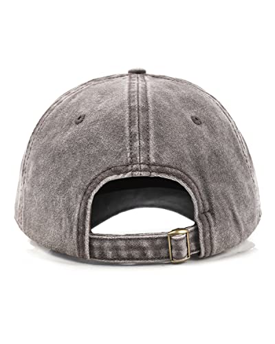 Zylioo XXL Baseball Cap for Big Heads Men Women, Washed Denim Dad Hat - color: Coffee, size: X-Large-XX-Large