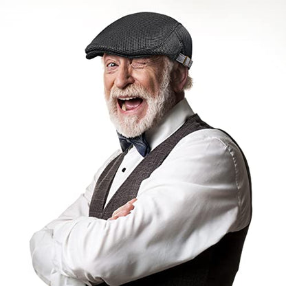 Geyoga 6 Pcs Men's Flat Cap Newsboy Hat Adjustable - style: Adjustable