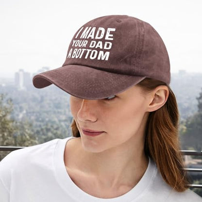 I Made Your Dad A Bottom Hat for Men Funny Dad Hat Funny Gifts for Men - color: Wine Red