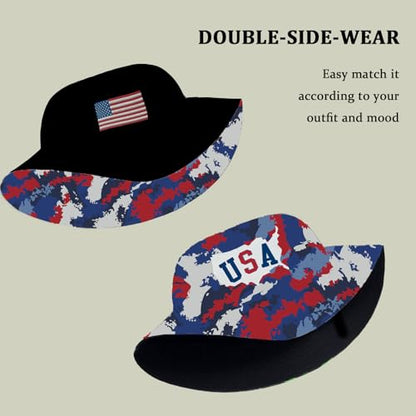 Bucket Hat for Men Women Funny Holiday Fishing Hat Cute Fisherman Cap - color: Usa Cmf