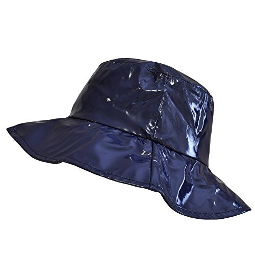 Toutacoo, Wide-Brimmed Vinyl Rain Hat - color: 05-blue, size: Large