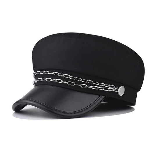 Chauffeur Hat Newsboy Cap Beret Driver Costumes Captain-Hat for Men Women - color: Black-c