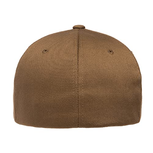 Flexfit Wooly Combed 6-Panel Structured Baseball Cap | Stretch Fitted - color: Coyote, size: Large-X-Large
