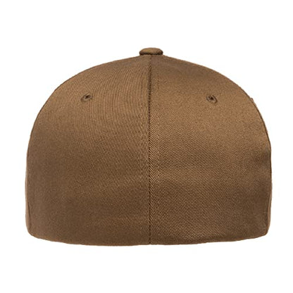 Flexfit Wooly Combed 6-Panel Structured Baseball Cap | Stretch Fitted - color: Coyote, size: Large-X-Large