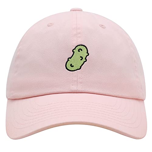 JPAK Pickle Premium Dad Hat Embroidered Cotton Baseball Cap Dill Juice - color: Light Pink