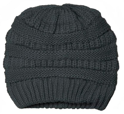 Gravity Threads Knit Soft Stretch Beanie Cap - color: Melange Grey
