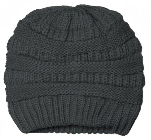 Gravity Threads Knit Soft Stretch Beanie Cap - color: Melange Grey