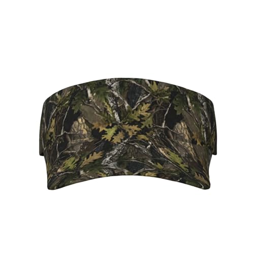 Adjustable Lightweight Open Top Sports Sun Visor Hat Cap for Golf Tennis - color: Jungle Camouflage