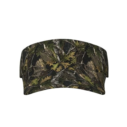 Adjustable Lightweight Open Top Sports Sun Visor Hat Cap for Golf Tennis - color: Jungle Camouflage