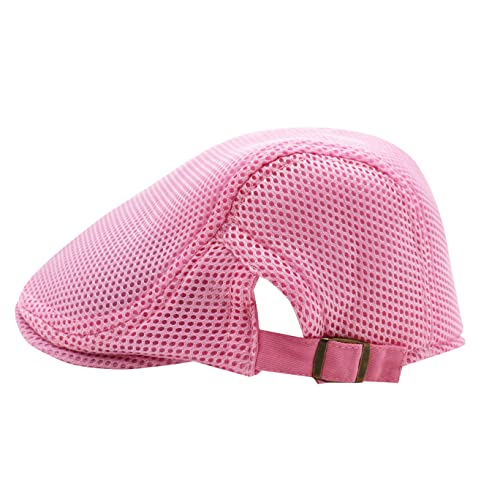 Lifup Unisex Mesh Newsboy Hat Breathable Summer Flat Cap - color: Neon Green