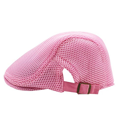 Lifup Unisex Mesh Newsboy Hat Breathable Summer Flat Cap - color: Blue 2