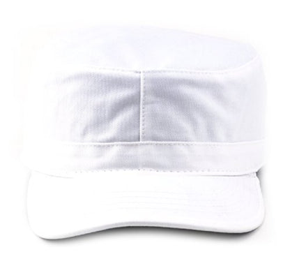 NYFASHION101 Fashionable Solid Color Unisex Fitted Army Military Cadet Cap - color: White, size: Small