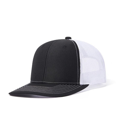 TOPTIE 6-Panel Baseball Cap, Adjustable Snapback Trucker Hat with Mesh - color: Black/White