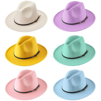 Hercicy 6 Pcs Fedora Hats for Women Men - color: Classic Color