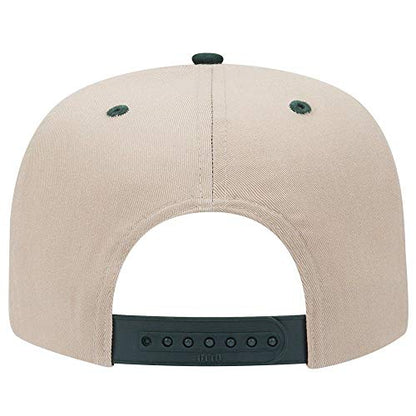 OTTO 6 Panel Pro Style Cotton Blend Twill Cap - color: Dk.grn/Kha