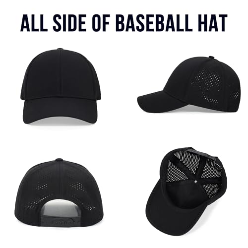 Quick Dry Baseball Cap Curved Brim Snapback Hat Mesh for Men Women - color: Black+navy+lightgrey+sagegreen