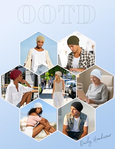 ROYBENS Lightweight 100% Cotton Slouchy Summer Beanie Men Women, Chemo Cap - color: 1pc Dark Coffee, size: Medium
