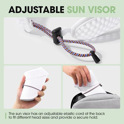 Breathable Mesh Sun Visor Lightweight Sport Hat for Men Women - color: White
