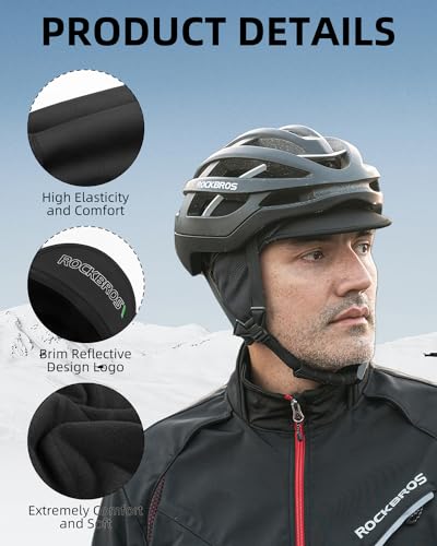 ROCKBROS Winter Cycling Caps for Men Women Windproof Sun Visor - style: With Sun Visor-1 Pack