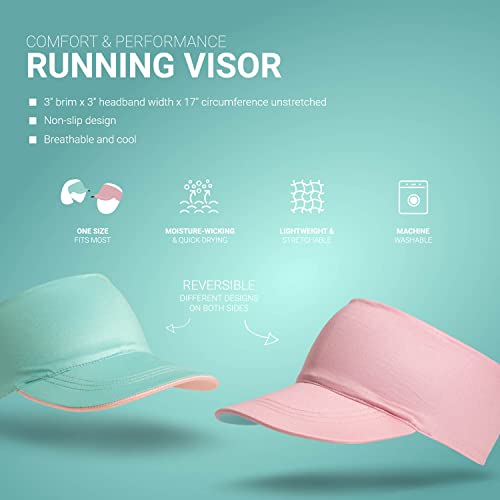 Gone For a Run Running Visor - Comfort Performance - One Size Fits Most - color: Pink & Teal