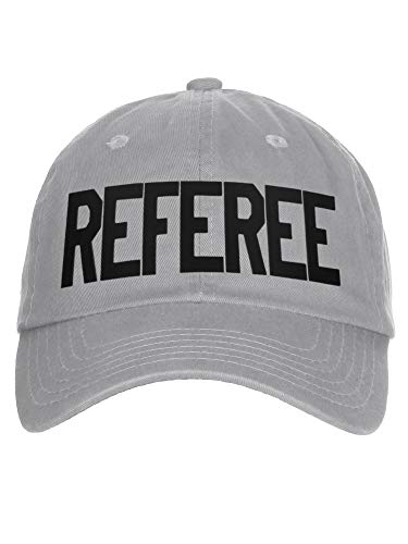 Classic Referee Hat Premium Cotton Low Profile Unstructured Adjustable Strapback - color: Grey Black