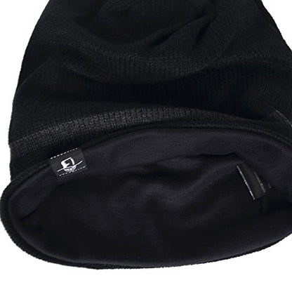 VECRY Mens Slouchy Beanie Knit Skull Cap Long Baggy Hip-hop Winter Summer Hat B305 - color: Stripe-black, size: Large