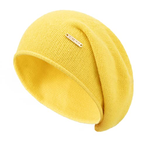 Knit Slouchy Beanie Hats for Women Cashmere Ski Cap Knitted Wool Soft Warm Winter Hat - color: A11-ginger