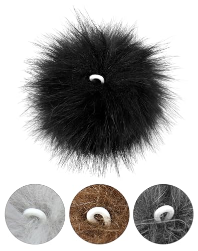 QWORK Faux Fox Fur 3.94" DIY Pom Pom Balls, Colorful Fluffy Craft Pompoms with Elastic Loops for Knitting Hat, Shoe Accessories, Bag Charms, 12 Pcs